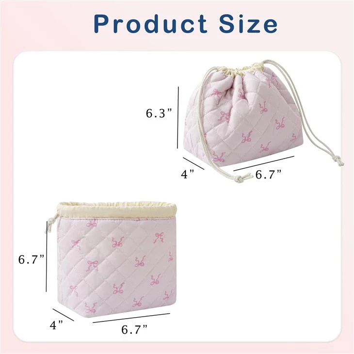 Cotton Fabric Quilted Makeup Bag factory